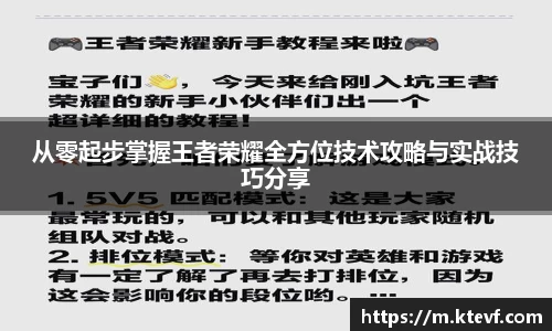从零起步掌握王者荣耀全方位技术攻略与实战技巧分享