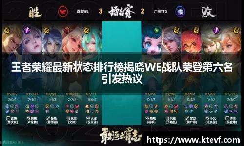王者荣耀最新状态排行榜揭晓WE战队荣登第六名引发热议
