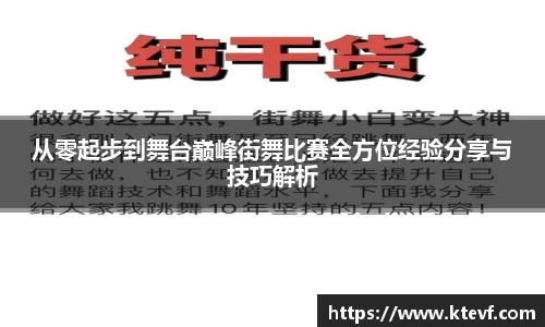 从零起步到舞台巅峰街舞比赛全方位经验分享与技巧解析